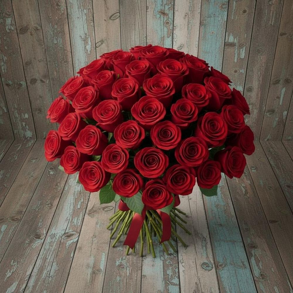 Букет 55 Красных роз Фридом в Подберезье