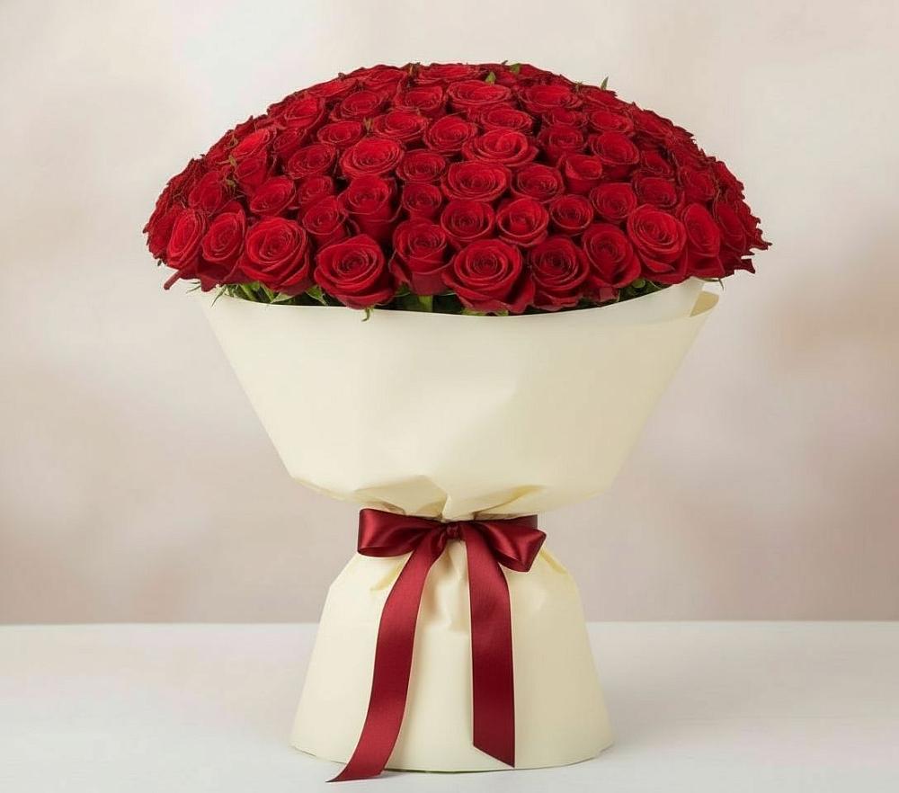 Букет 101 Красная роза Милано в Подберезье