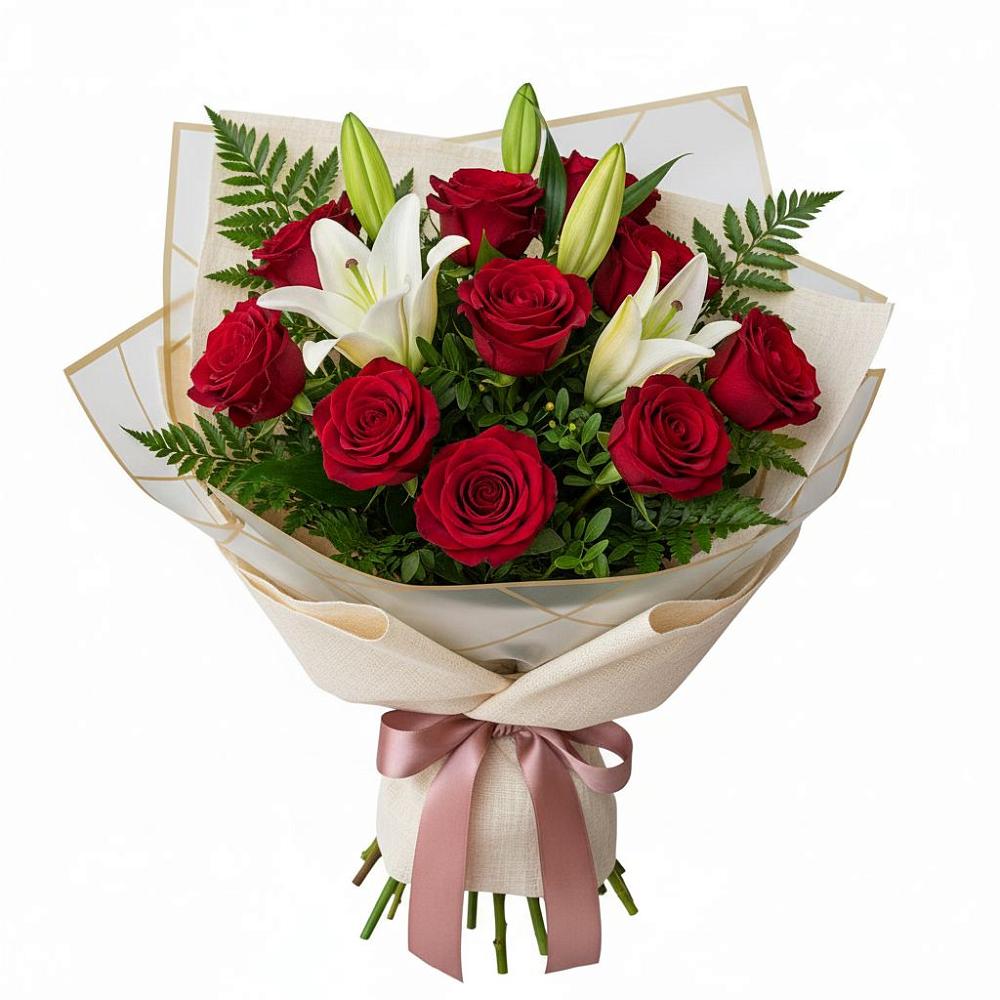 Букет цветов из: Лилии и Розы в Подберезье