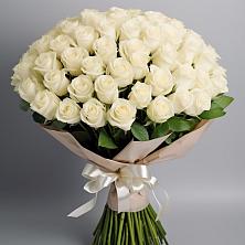 Букет 101 беля роза Белоснежка в Подберезье