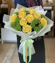Букет цветов из:  Хризантемы и Розы в Подберезье
