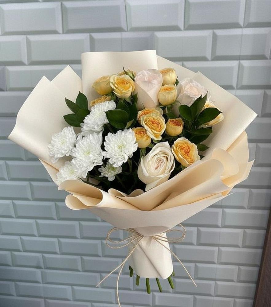 Букет цветов из: Розы и Хризантемы в Подберезье