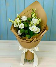 Букет цветов из:  Хризантемы и Лизиантусы #REPLACE_PRED# Подберезье