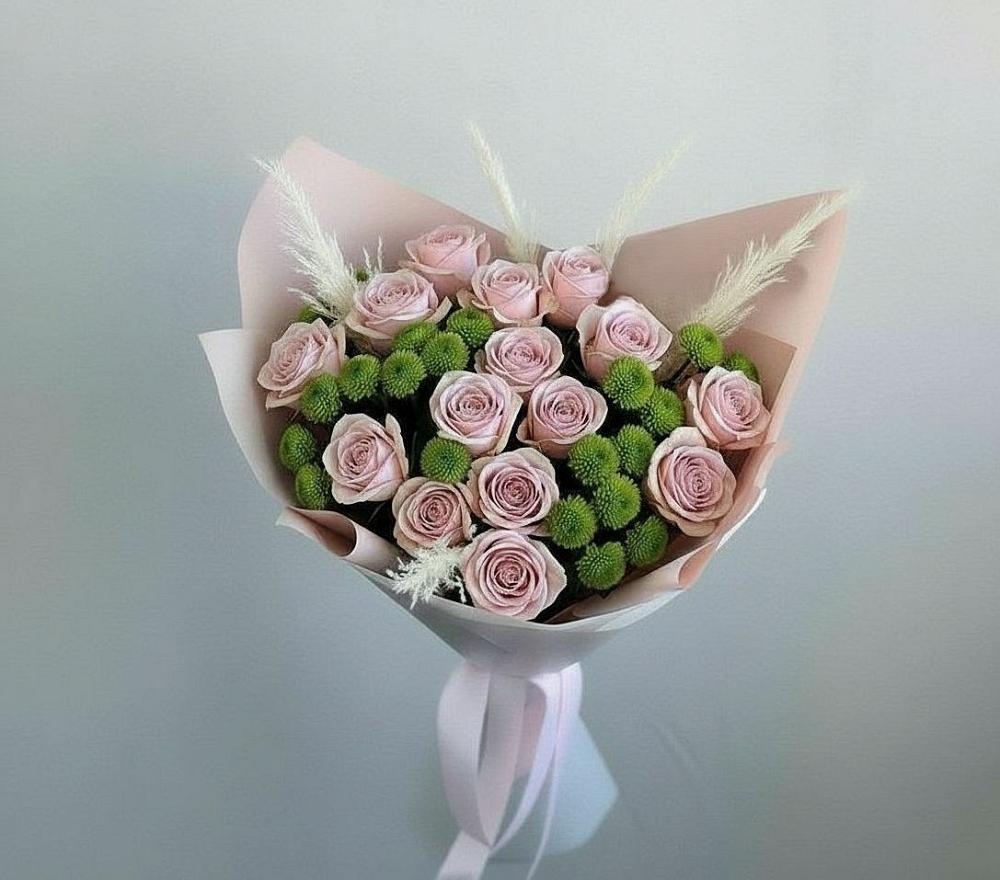 Букет цветов из: Розы и Хризантемы в Подберезье