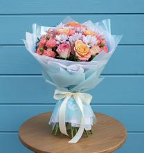 Букет цветов из:  Хризантемы и Розы в Подберезье