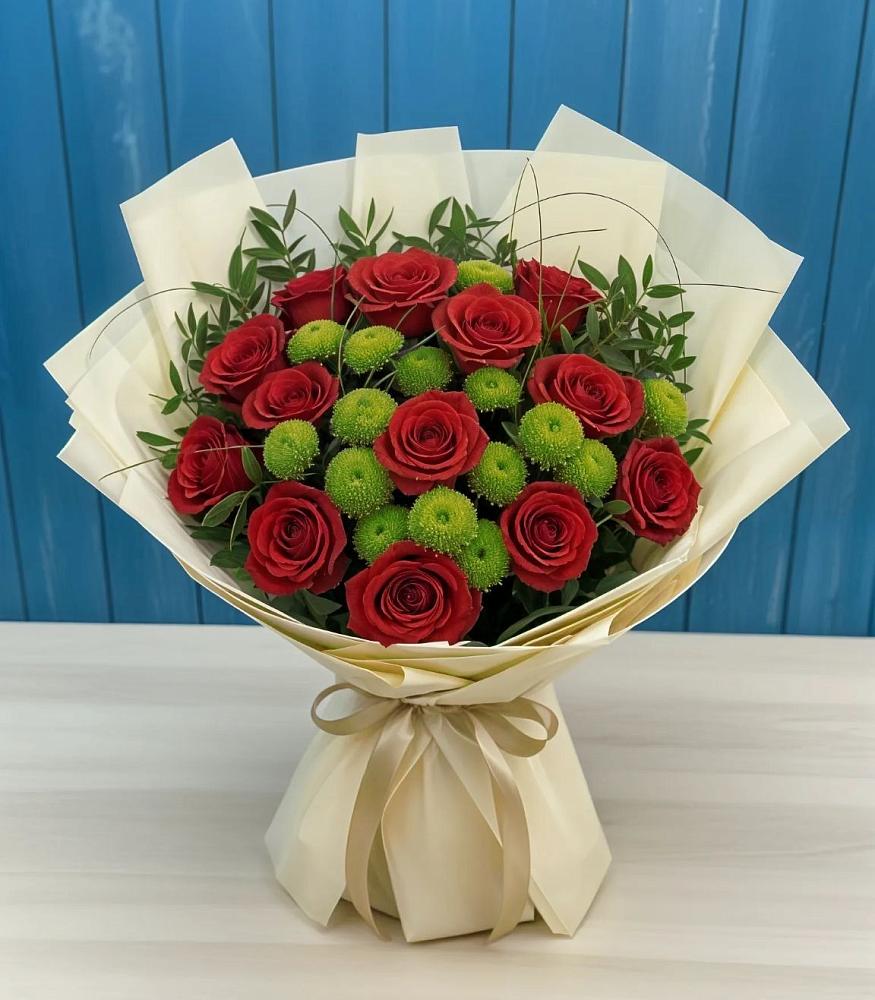 Букет цветов из: Розы и Хризантемы в Подберезье