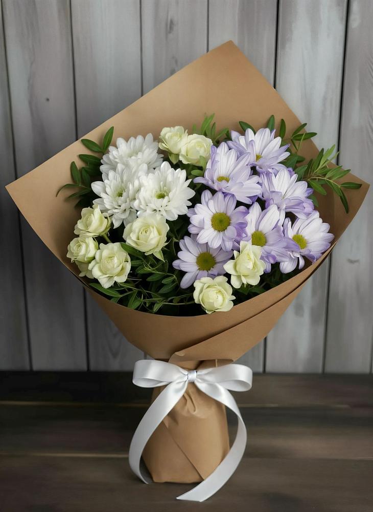 Букет цветов из: Хризантемы и Розы в Подберезье