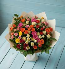 Букет Микс из разноцветных кустовых роз #REPLACE_PRED# Подберезье